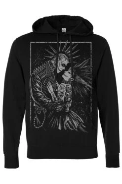 Monster Love: Frankenstein & Bride Hoodie [Graveyard Gray] -Vampirefreaks Sale Store frankenstein bride pullover hoodie
