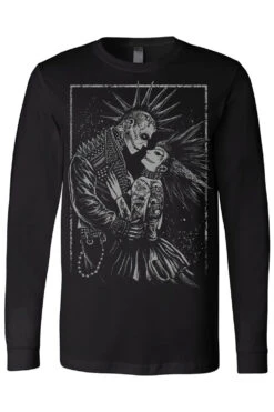 Monster Love: Frankenstein & Bride T-shirt [Graveyard Gray] -Vampirefreaks Sale Store frankenstein monster bride longsleeve tshirt