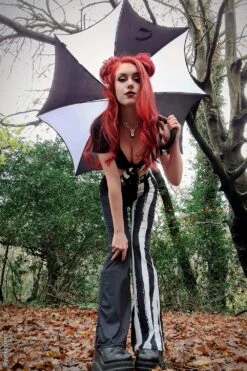 Funeral Procession Umbrella [BLACK/WHITE] -Vampirefreaks Sale Store funeral procession umbrella blackwhite umbrellas 734788