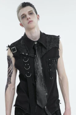 Funeral Wake Leather Necktie -Vampirefreaks Sale Store funeral wake leather necktie hats scarves headwear 508790