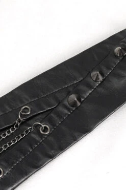 Funeral Wake Leather Necktie -Vampirefreaks Sale Store funeral wake leather necktie hats scarves headwear 677637