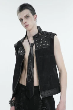 Funeral Wake Leather Necktie -Vampirefreaks Sale Store funeral wake leather necktie hats scarves headwear 961041