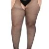 LEG AVENUE Funerary Fishnet Suspender Tights [PLUS SIZE] -Vampirefreaks Sale Store funerary fishnet suspender tights plus size socks stockings 316712