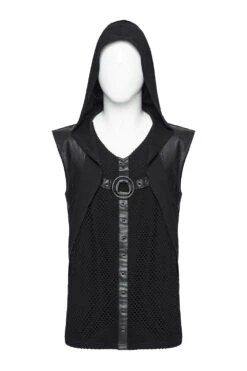 Darkwave Cyber Tech Hooded Tank Top -Vampirefreaks Sale Store future gothic shirt