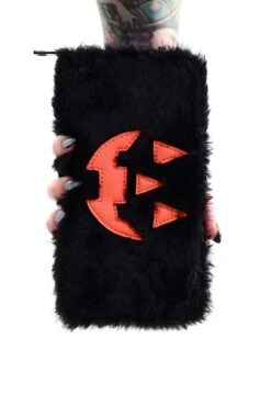 Fuzzy Jack Wallet [Black/Orange] -Vampirefreaks Sale Store fuzzy jack wallet blackorange bags wallets 923259