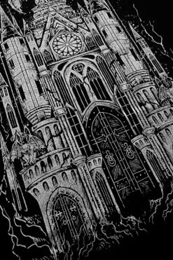 Gargoyle Cathedral Sweatshirt [METALLIC SILVER] -Vampirefreaks Sale Store gargoyle cathedral sweatshirt metallic silver mens outerwear 147521