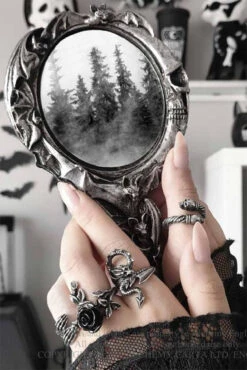 Alchemy Vampire's Moon Bat Hand Mirror