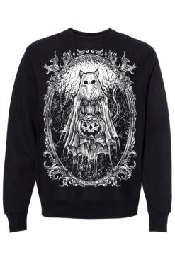 Ghost Kitty Sweatshirt -Vampirefreaks Sale Store ghost kitty sweatshirt mens outerwear 604184