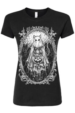 Ghost Kitty T-shirt -Vampirefreaks Sale Store ghost kitty womens tshirt