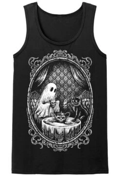 Ghostly Tea Time T-shirt 18 Ghostly Tea Time T-shirt -Vampirefreaks Sale Store ghost tea time mens tank top front