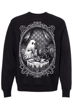 Ghostly Tea Time Sweatshirt -Vampirefreaks Sale Store ghost tea time sweatshirt