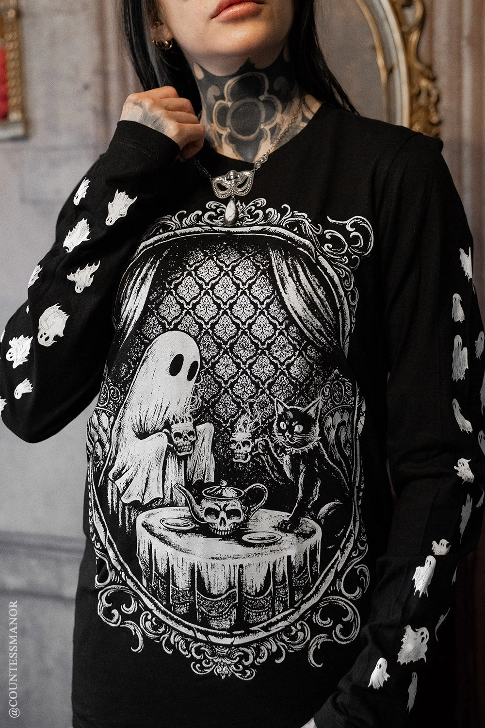 Ghostly Tea Time T-shirt 1 Ghostly Tea Time T-shirt