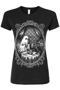 Ghostly Tea Time T-shirt 16 Ghostly Tea Time T-shirt -Vampirefreaks Sale Store ghostly tea time womens tshirt