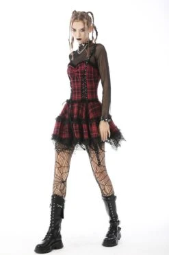 Girl In The Band Plaid Punk Dress -Vampirefreaks Sale Store girl in the band plaid punk dress dresses 368545