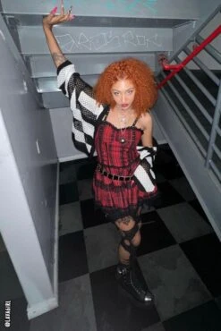 Girl In The Band Plaid Punk Dress -Vampirefreaks Sale Store girl in the band plaid punk dress dresses 377916
