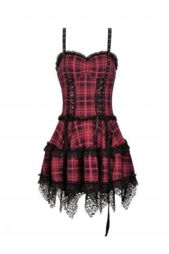 Girl In The Band Plaid Punk Dress -Vampirefreaks Sale Store girl in the band plaid punk dress dresses 505596