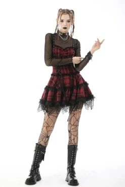 Girl In The Band Plaid Punk Dress -Vampirefreaks Sale Store girl in the band plaid punk dress dresses 644909