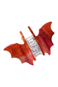 Bat Med Claw Clip Set [Red Glitter] -Vampirefreaks Sale Store glitter hair claw