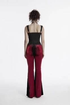 Bloodletting Velvet Flared Pants [Red] -Vampirefreaks Sale Store goh clothes