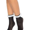 LEG AVENUE Ghost Lace Crochet Socks [Black/White] -Vampirefreaks Sale Store goth anklet socks