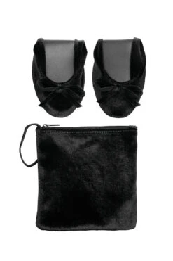 Black Velvet Folding Flats -Vampirefreaks Sale Store goth ballet flats