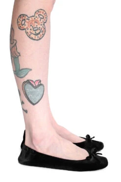 Black Velvet Folding Flats -Vampirefreaks Sale Store goth ballet flats shoes
