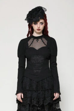Prohibition Puffed Shoulder Blouse -Vampirefreaks Sale Store goth blouse ffaa1def 0186 4f04 93ba 2791087b464f