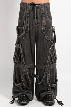Tripp NYC Denim Strap Zip Off Pants [Black Denim]