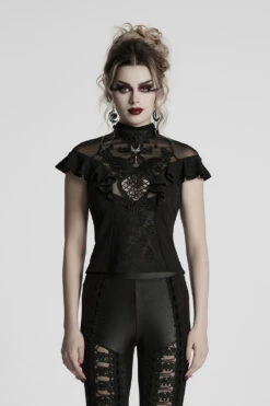 Aurora Ruffled Rose Lace Top -Vampirefreaks Sale Store goth clothes e501aa77 4b98 4a81 9c2f e503cc3736c2
