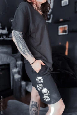 Catacomb Sweat Shorts [Unisex] -Vampirefreaks Sale Store goth comfy clothes