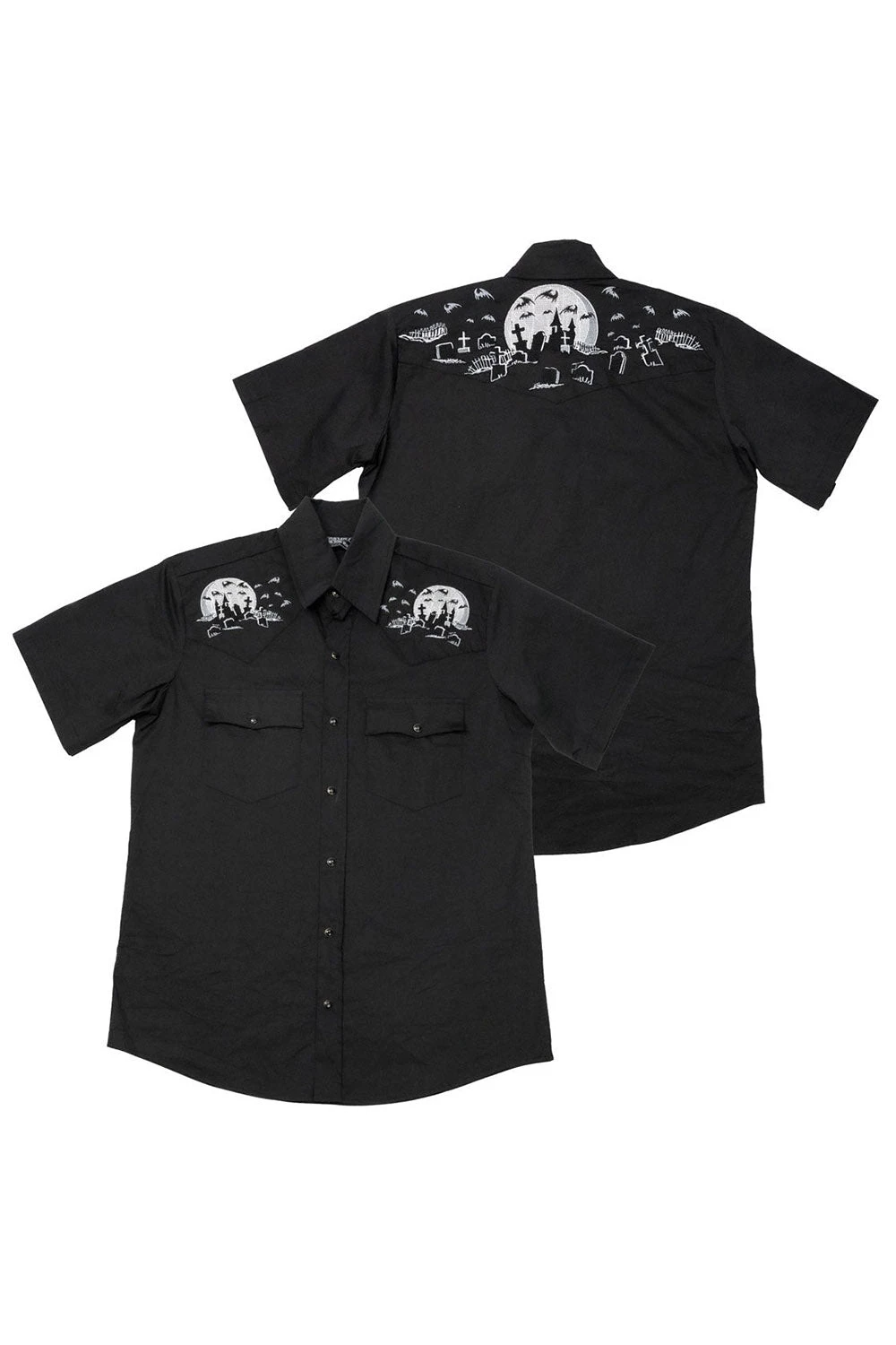 Nighttime Cemetery Western Shirt 4 Nighttime Cemetery Western Shirt - Image 4