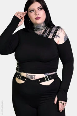 Lita Long Sleeve Top -Vampirefreaks Sale Store goth crop top a252ed1e 0973 43c8 b193 4ada699d0dab
