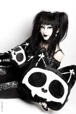 Skelekitty Throw Pillow -Vampirefreaks Sale Store goth decorations 5038c3a6 e5bc 444a 934c e9f80c4a9014