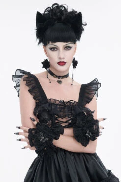 Haunted Corridor Frilly Lace Gloves -Vampirefreaks Sale Store goth fingerless gloves 8123a635 0b95 438f b8d0 17fa75d2805d