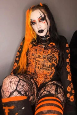 Haunted Mansion T-shirt [PUMPKIN ORANGE] -Vampirefreaks Sale Store goth girl clothes