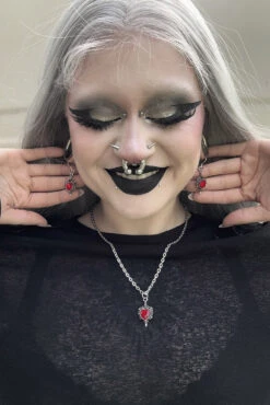 Heart Of Glass Earrings -Vampirefreaks Sale Store goth heart jewelry sets 8d4359e2 99f3 4d56 b94f c50d2724021e