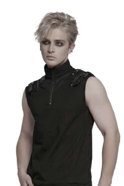 Sinner Studded Tank Top -Vampirefreaks Sale Store goth high collar tank top