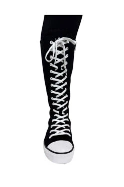 RAWR OG High Top Sneakers [Black/White] -Vampirefreaks Sale Store goth high knee sneakers