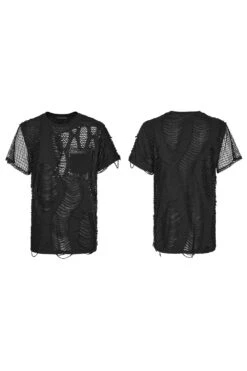 Ripped To Shreds Fishnet Top -Vampirefreaks Sale Store goth hiphop shirt
