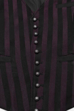 Crimson Manor Striped Waistcoat [Black/Red] -Vampirefreaks Sale Store goth mens vest