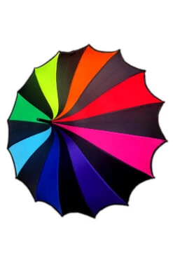 Batwing Pagoda Umbrella [Goth Rainbow] -Vampirefreaks Sale Store goth pagoda