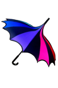 Batwing Pagoda Umbrella [Goth Rainbow] -Vampirefreaks Sale Store goth pride umbrella