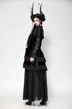 Royalcore Layered Dark Princess Dress -Vampirefreaks Sale Store goth princess maxi gown