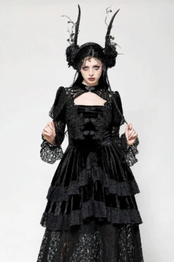 Royalcore Layered Dark Princess Dress -Vampirefreaks Sale Store goth princess puffed dress