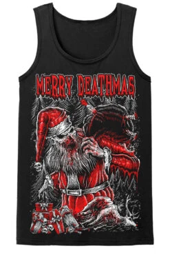 Merry Deathmas Christmas Tee [Multiple Styles Available] -Vampirefreaks Sale Store goth santa mens tank top front