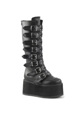 Queen Of The DAMNED-318 Boots [Black Vegan Leather]