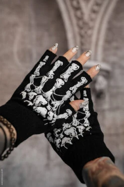 Dead Inside Skeleton Gloves [Fingerless]