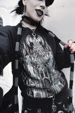 Gargoyle Cathedral Sweatshirt [METALLIC SILVER]