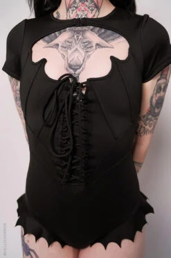 Vampira One Piece Swimsuit -Vampirefreaks Sale Store goth swimwear forest ink