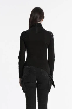 Villainous Asymmetric Lace-Up Top -Vampirefreaks Sale Store goth turtleneck 45db09e8 b601 4aa7 90ab 0a1b16d27a40